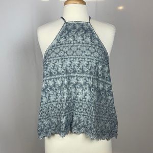 American Eagle Halter Embroidered Top